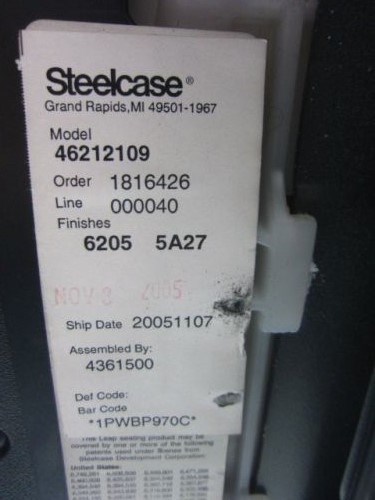 Steelcase 肘付きリープHDチェア 46212109 肘付きリープHDチェア 46212109