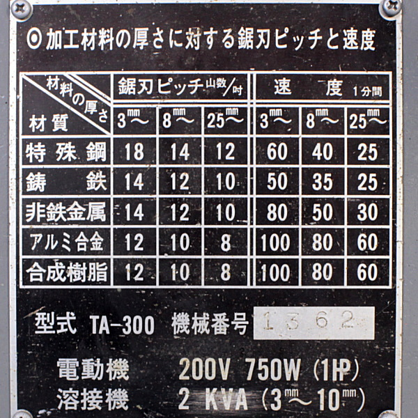 ANDO SAW/アンドソー 万能型コンタテーブル TA-300 万能型コンタテーブル TA-300