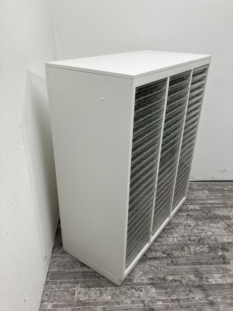 クロガネ 天板付きA4クリアケース書庫 white 天板付きA4クリアケース書庫 white