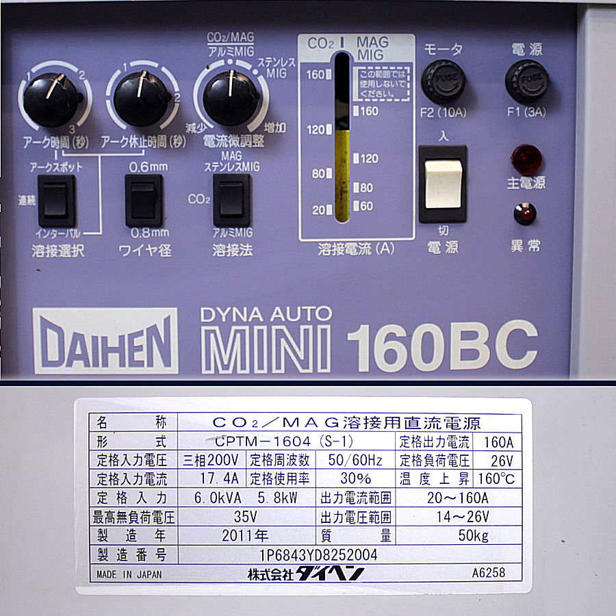DAIHEN/ダイヘン CO2/MAG半自動溶接機　CPTM-1604S-1 CPTM-1604 S-1 CO2/MAG半自動溶接機　CPTM-1604S-1 CPTM-1604 S-1