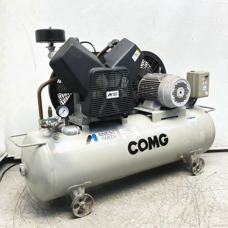 三重県にて アネスト岩田 給油式レシプロコンプレッサー3.7kW/5馬力 TLP37B-10 を買取致しました。