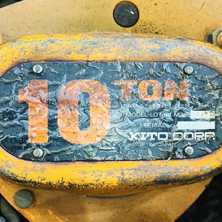 愛知県にて KITO/キトー 10t手動チェーンブロック CB100 を買取致しました。