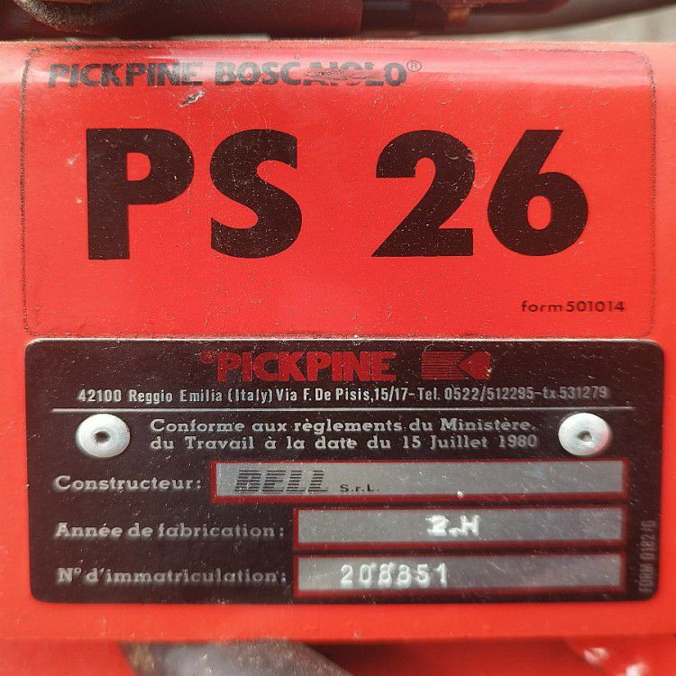 三重県にて PICKPINE エンジン式薪割り機 PS26 PS-26 を買取致しました。