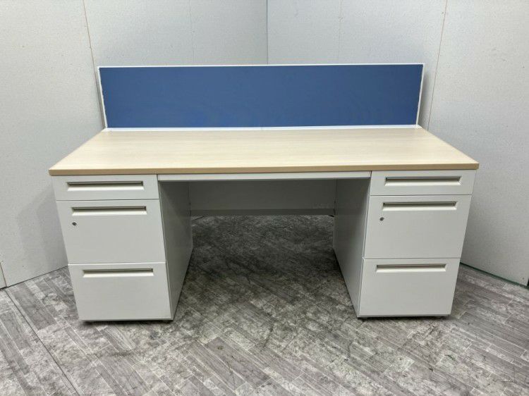 愛知県にて ウチダ（内田洋行） デスクパネル付1600両袖デスク  を買取致しました。