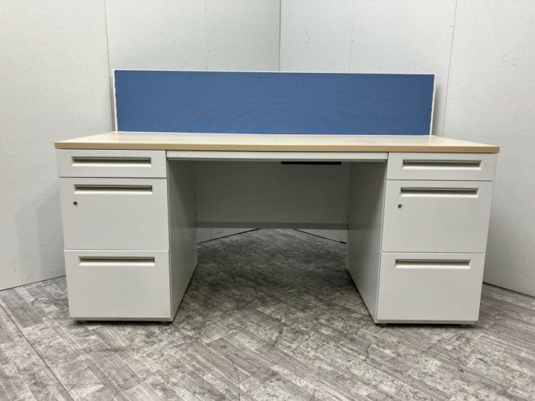 愛知県にて ウチダ（内田洋行） デスクパネル付1600両袖デスク  を買取致しました。